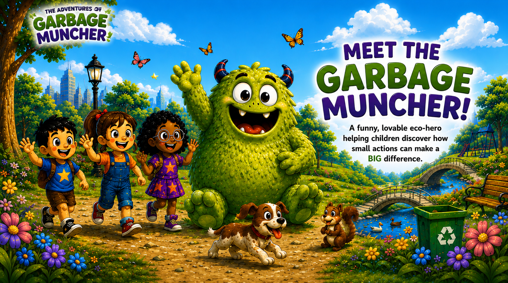 Garbage Muncher and friends in the park